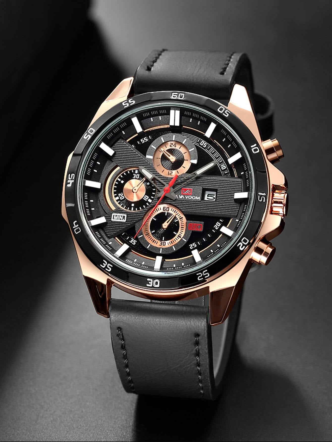 Va Va Voom Men's Sports Watch: Leather Band