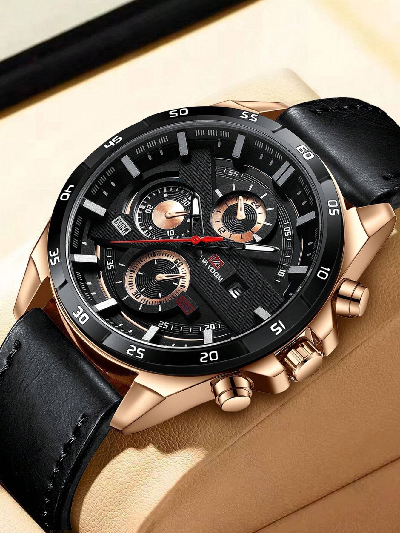 Va Va Voom Men's Sports Watch: Leather Band