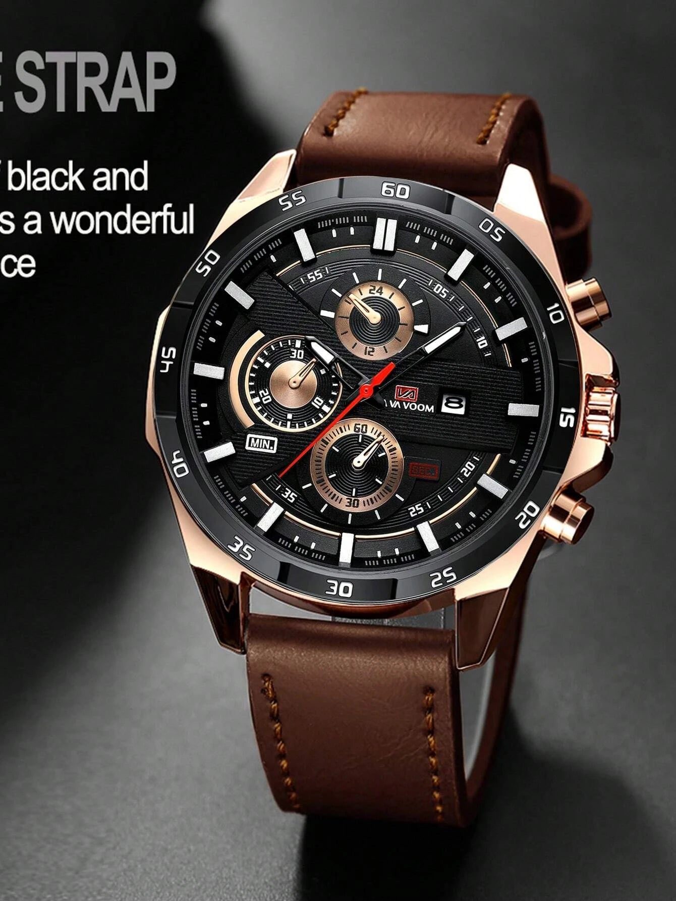 Va Va Voom Men's Sports Watch: Leather Band