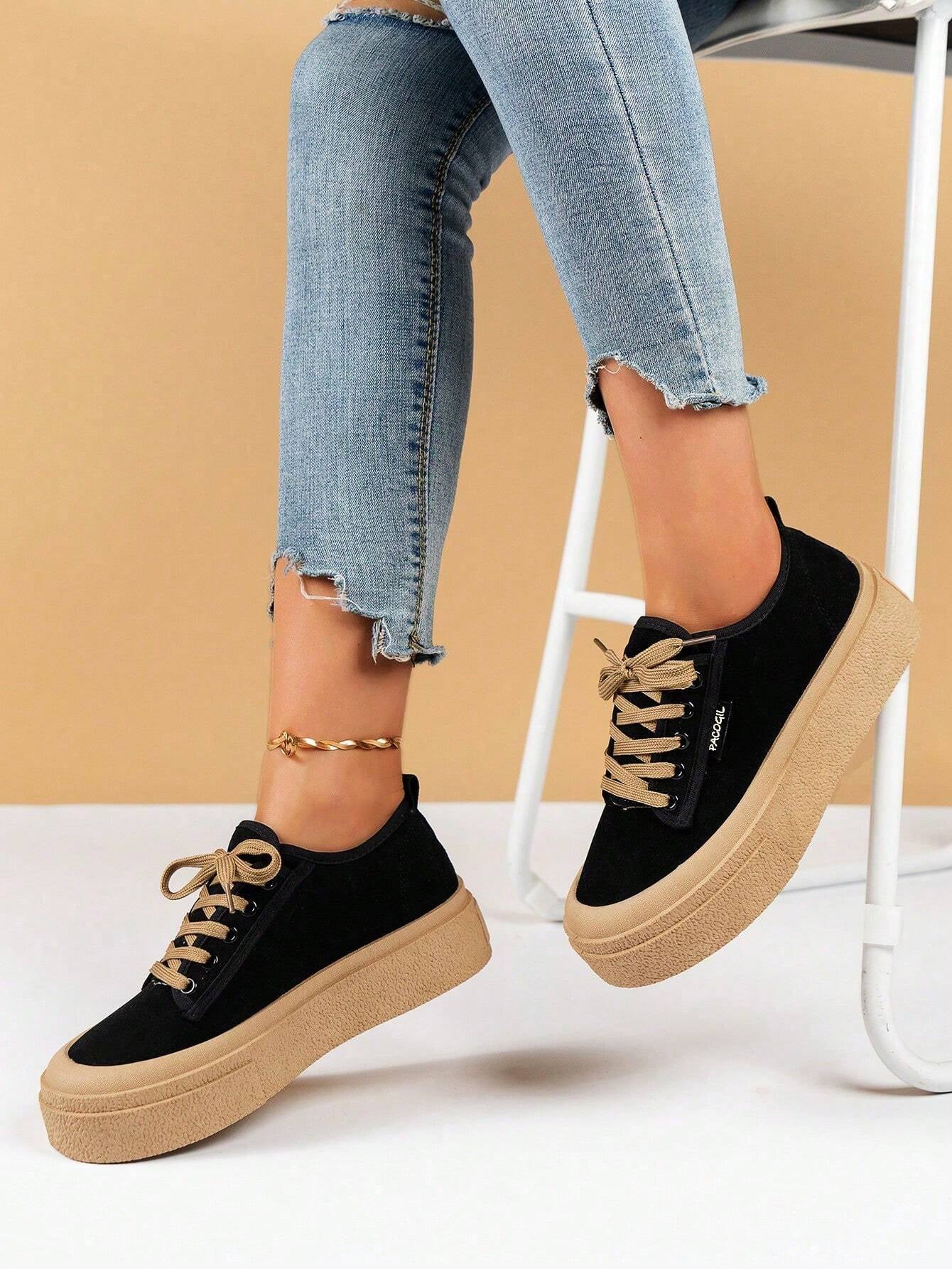 Stylish, Sporty Lace-Up Women's Skate Shoes