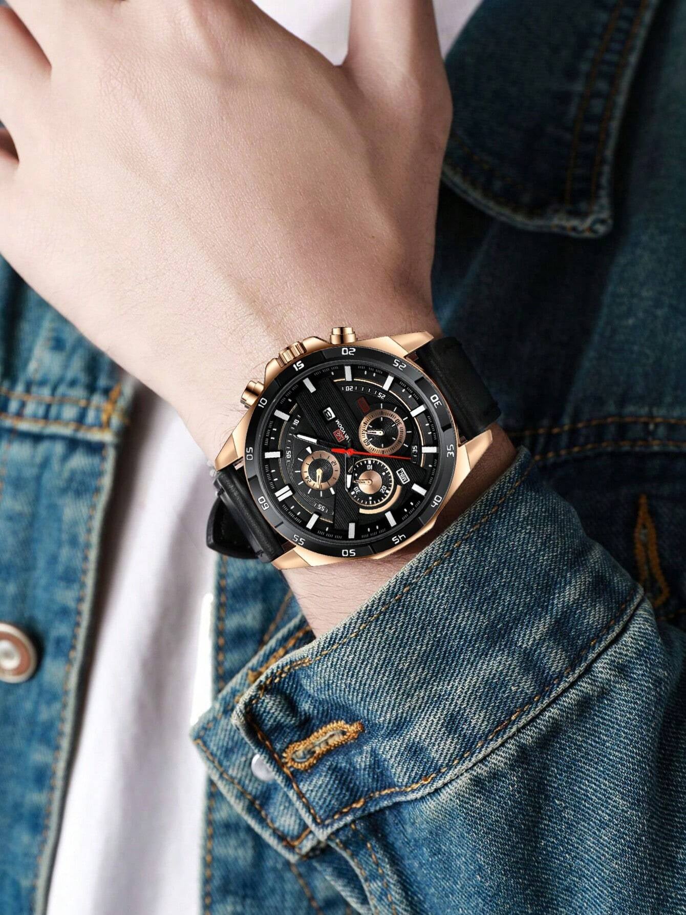 Va Va Voom Men's Sports Watch: Leather Band