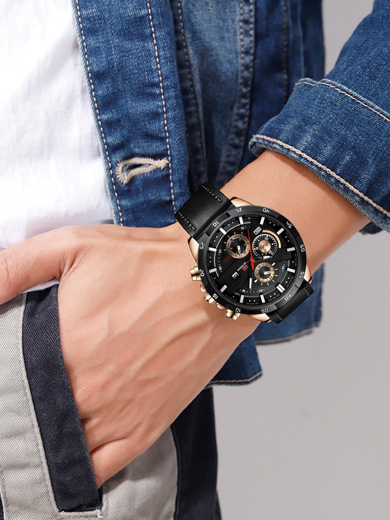 Va Va Voom Men's Sports Watch: Leather Band