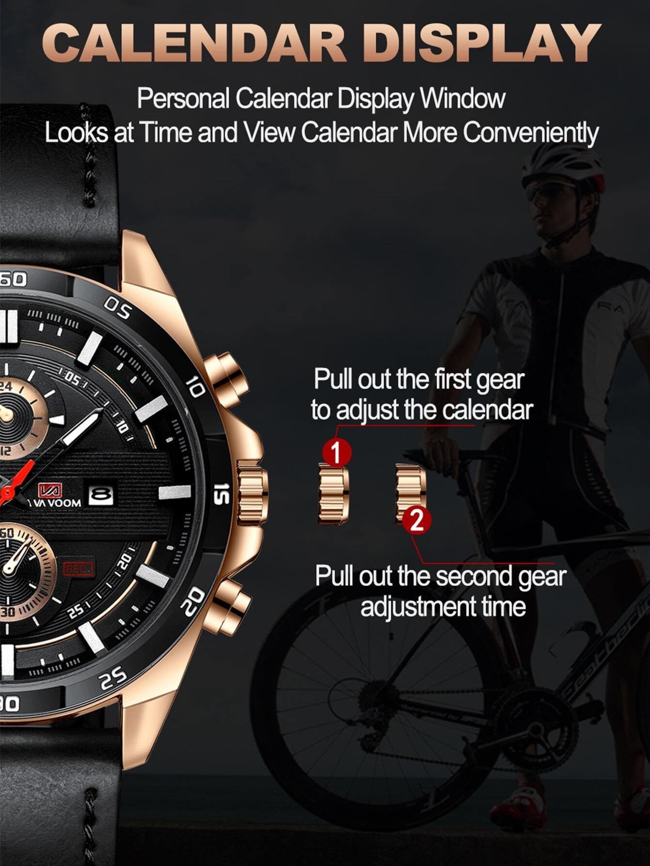 Va Va Voom Men's Sports Watch: Leather Band