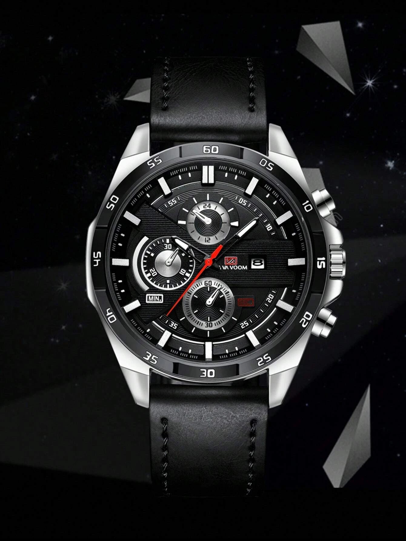Va Va Voom Men's Sports Watch: Leather Band