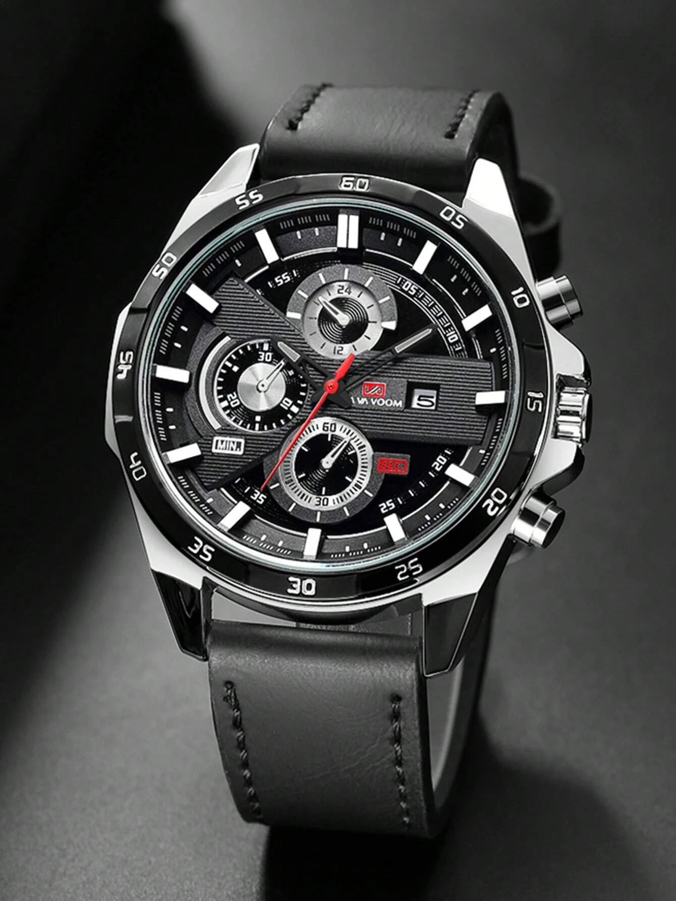 Va Va Voom Men's Sports Watch: Leather Band