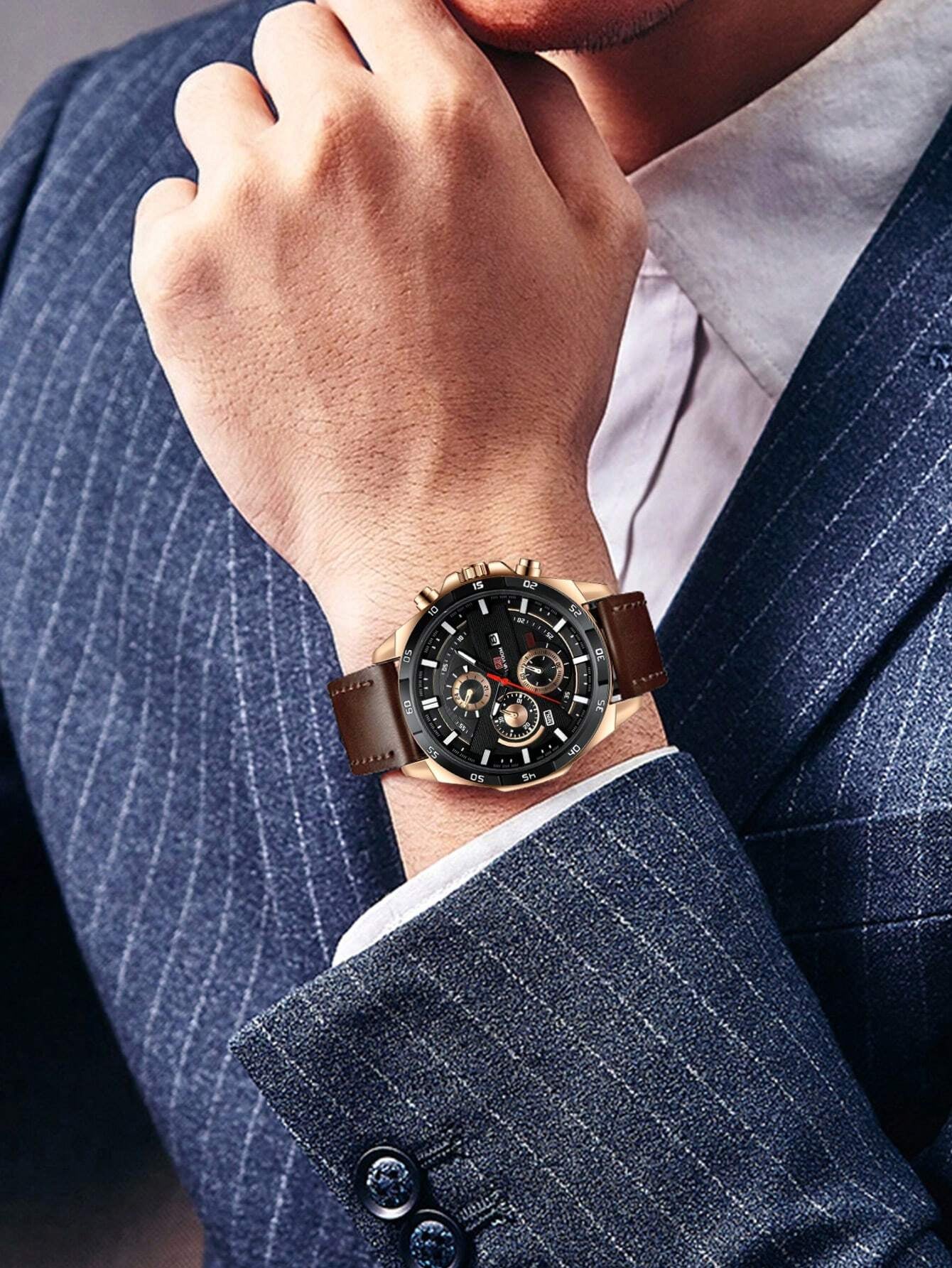 Va Va Voom Men's Sports Watch: Leather Band