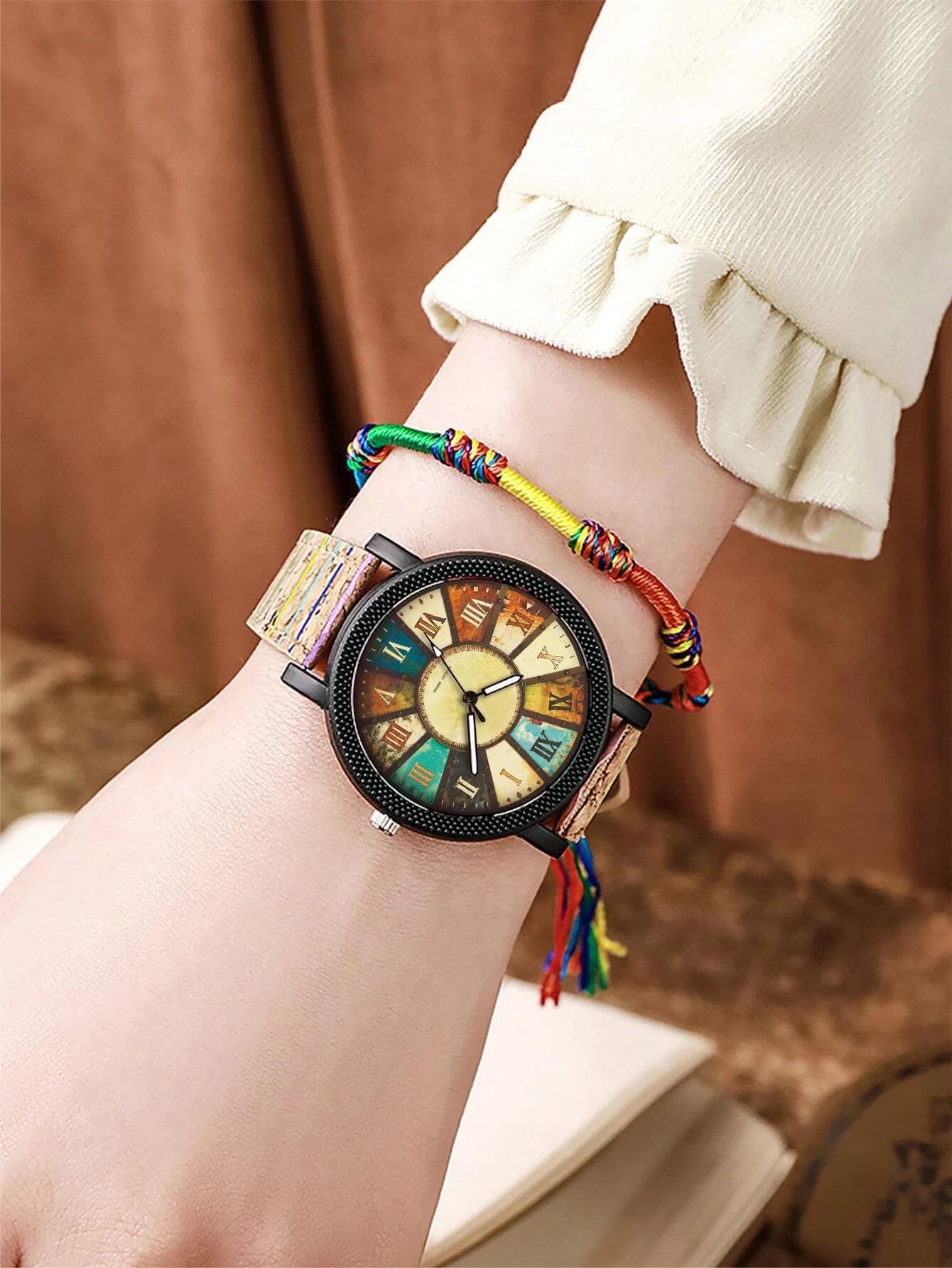Trendy Women's Pointer Quartz Watch & Bracelet