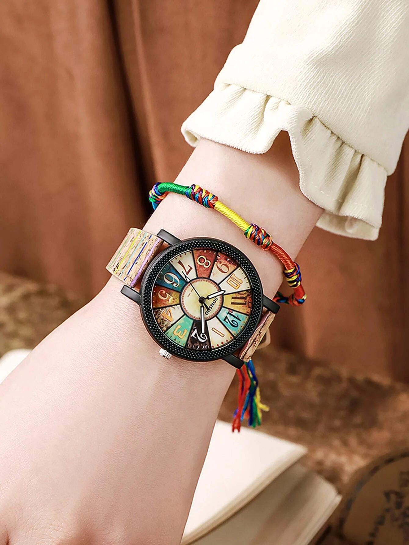 Trendy Women's Pointer Quartz Watch & Bracelet 